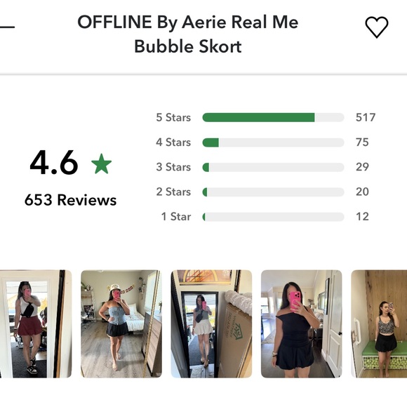 NWT OFFLINE By Aerie Real Me Bubble Skort high rise black size medium trending - Picture 9 of 9